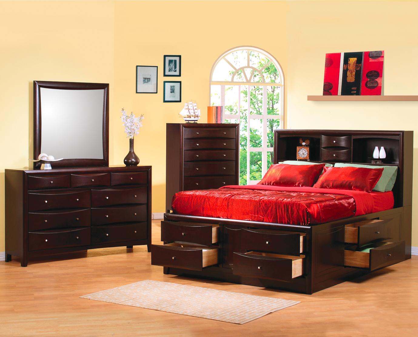 California king bookcase hot sale storage bed